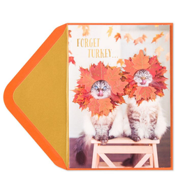 PAPYRUS® Thanksgiving Cards Couple of Hams Cats W Fall Leaves