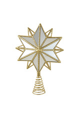 Kurt Adler Christmas Tree Toppers 13.5” Mirrored Gold Star Un-Lit