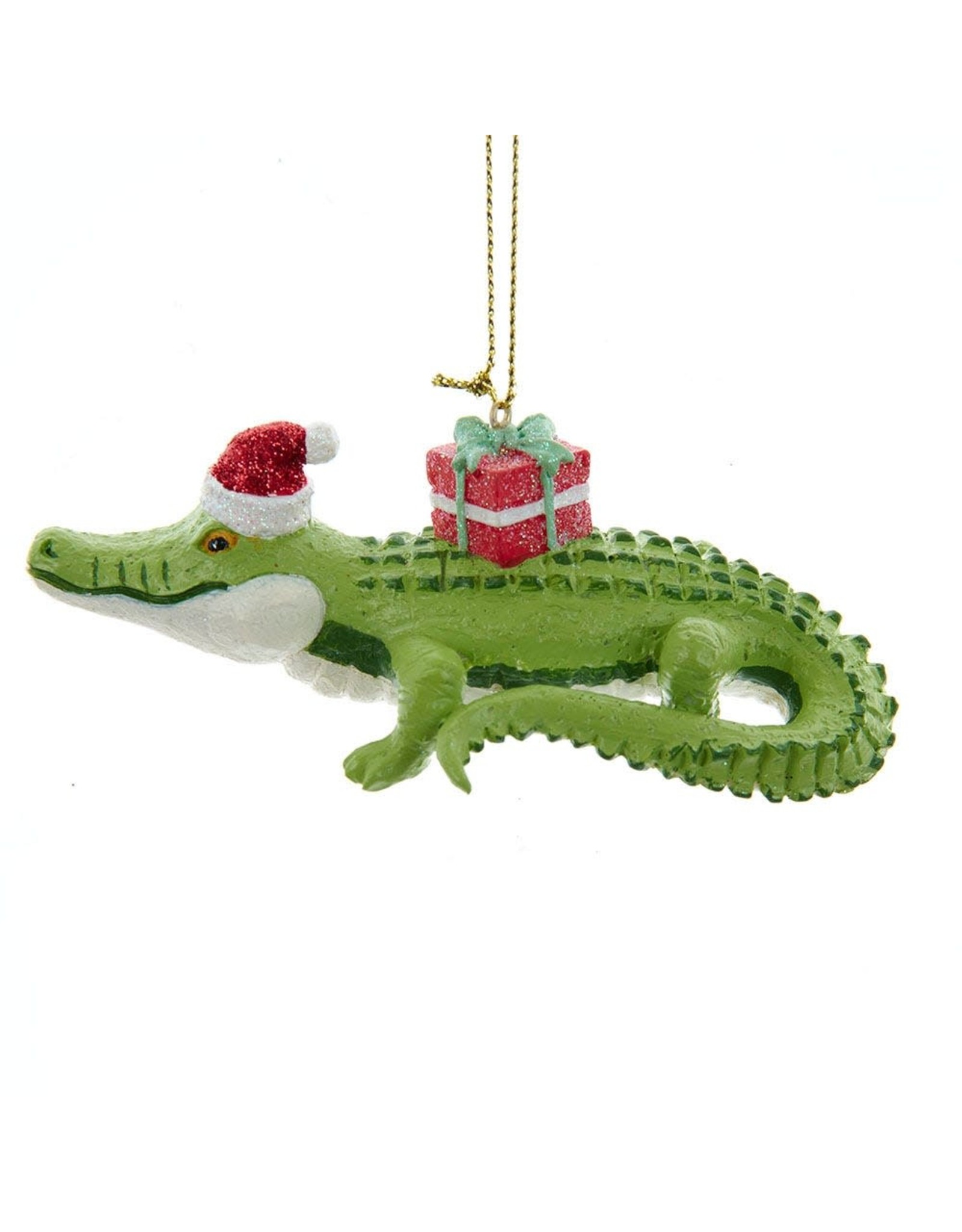 Kurt Adler Under The Sea Crocodile With Gift Box Ornament