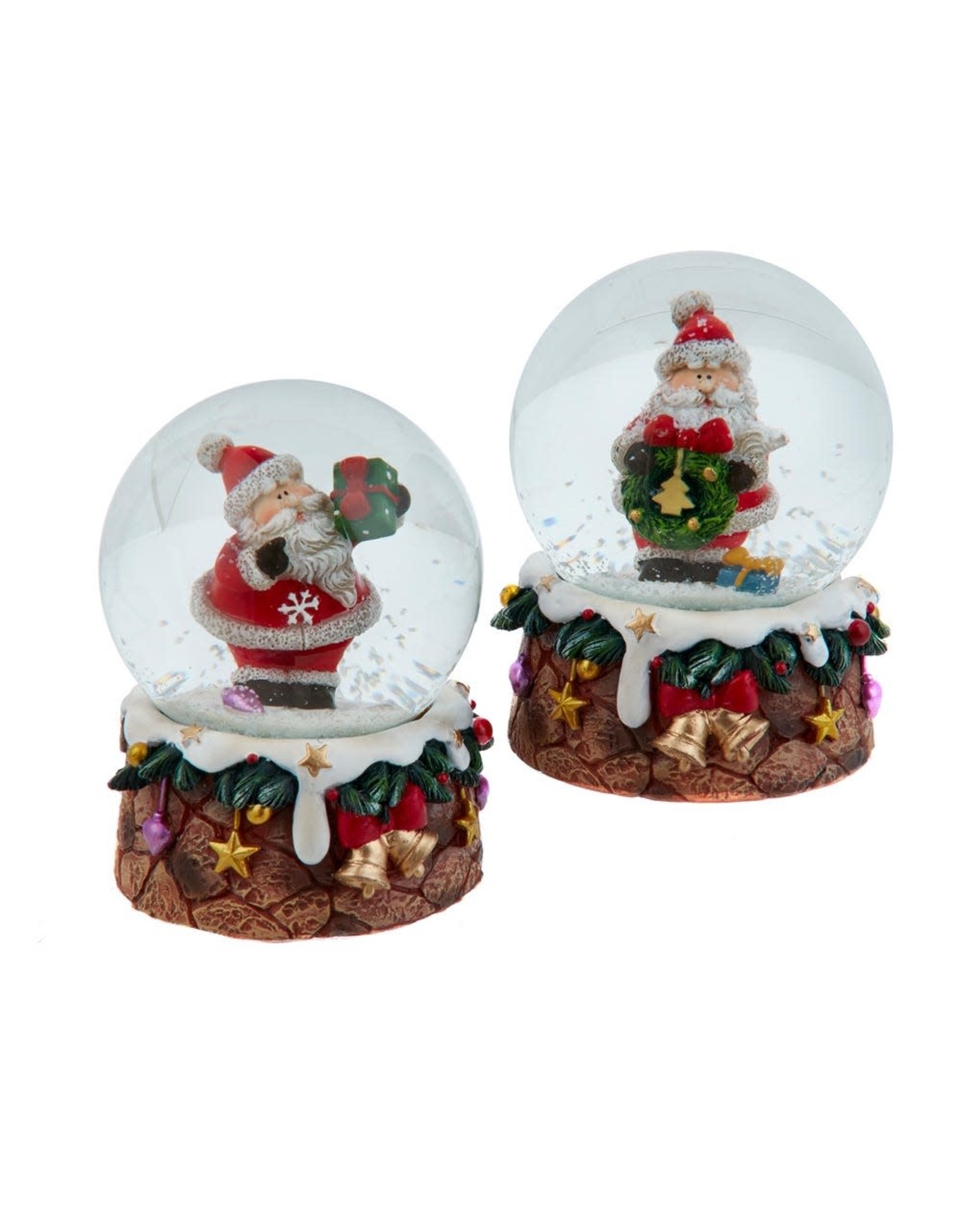 Kurt Adler Christmas Snow Globes 65mm 2 Assorted Santa Water Globes
