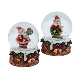 Kurt Adler Christmas Snow Globes 65mm 2 Assorted Santa Water Globes