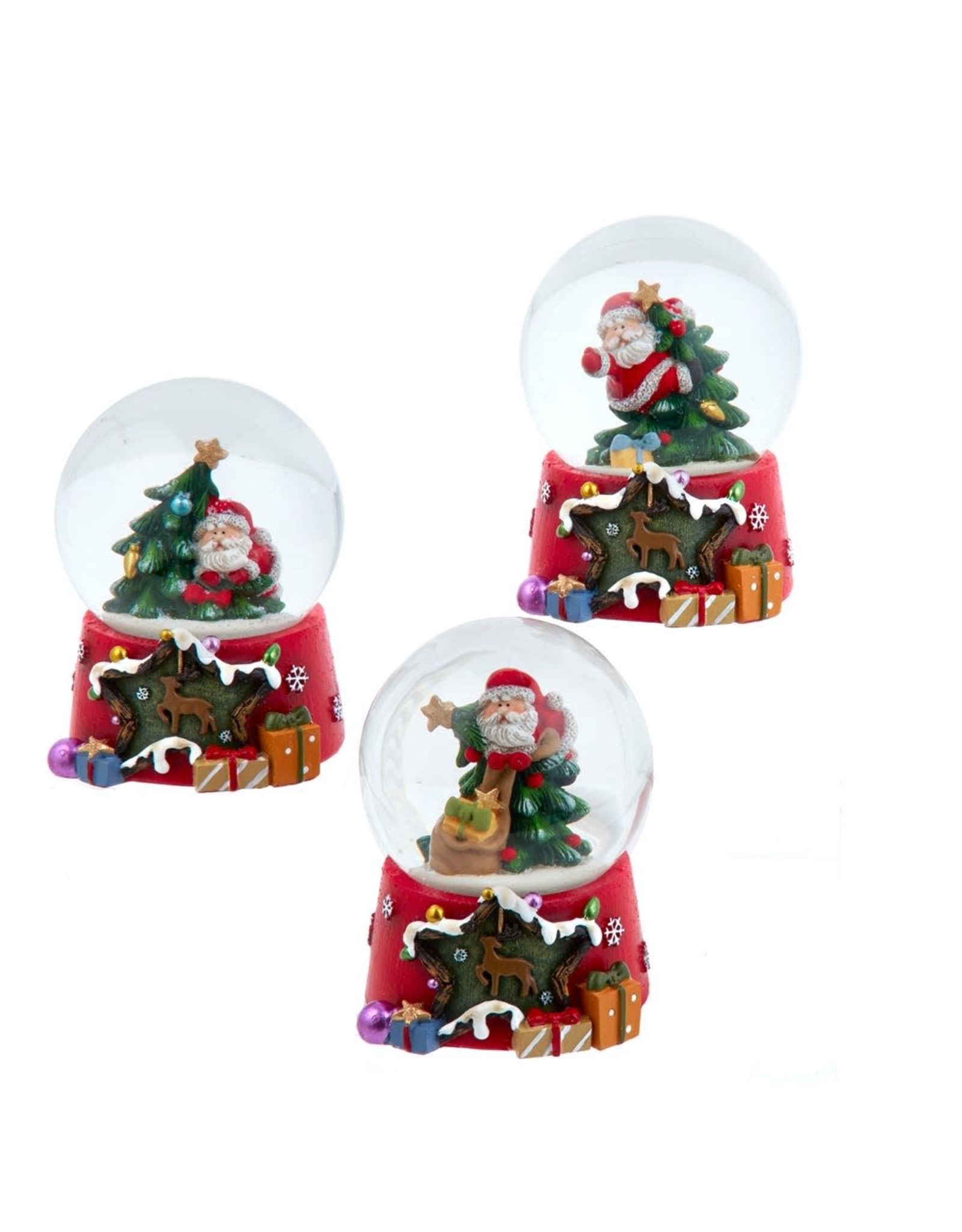 Kurt Adler Christmas Snow Globes 65mm 3 Assorted Santa Water Globes