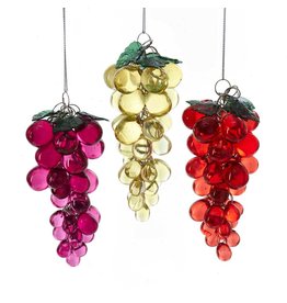 Kurt Adler Acrylic Beaded Grapes Ornaments 3 Assorted 5.5 Inch i