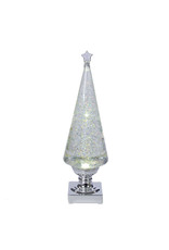 Kurt Adler Lava Light Christmas Tree Silver-Clear 14” Battery-Operated