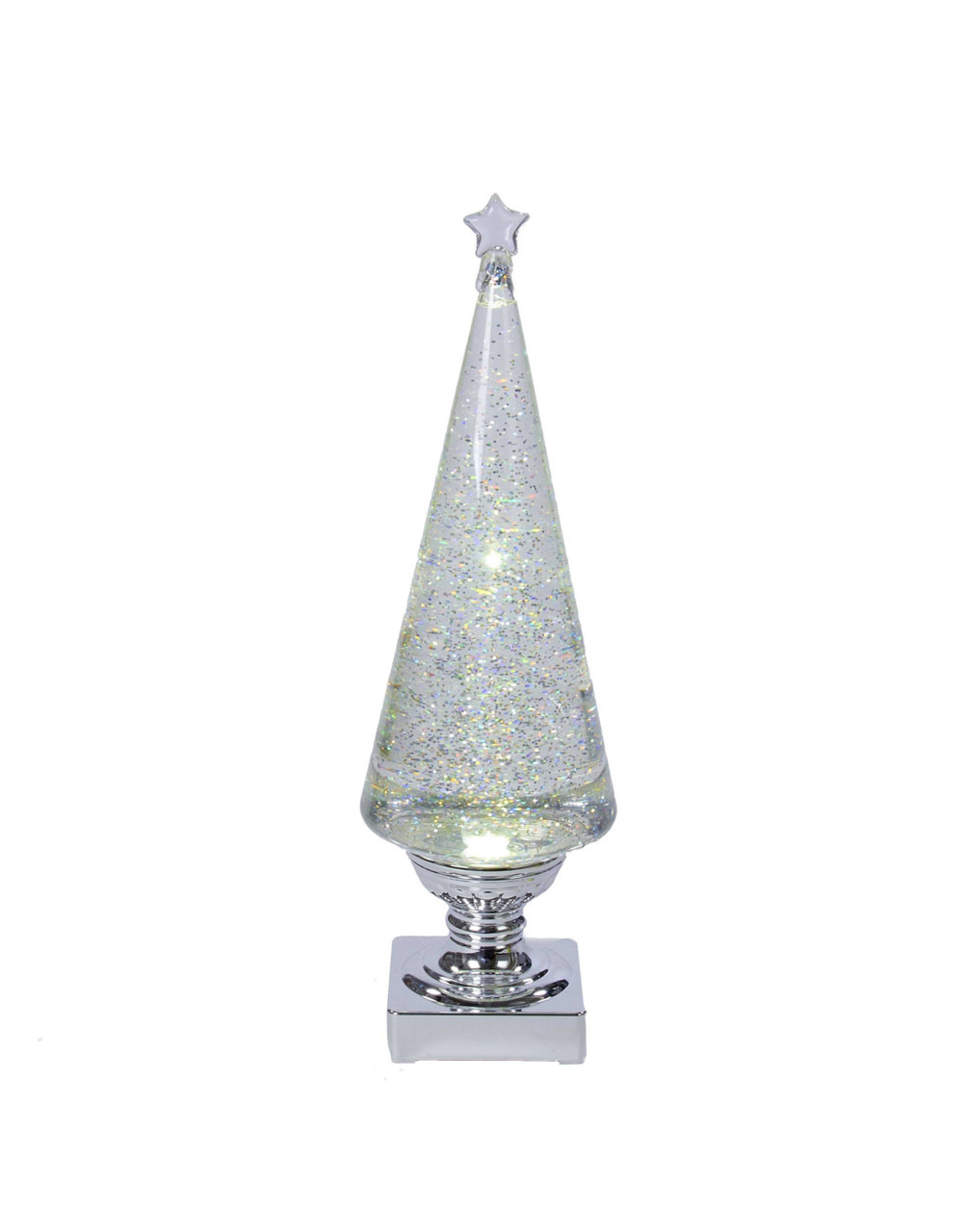 Kurt Adler Lava Light Christmas Tree Silver-Clear 14” Battery-Operated