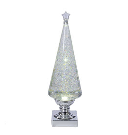 Kurt Adler Lava Light Christmas Tree Silver-Clear 14” Battery-Operated