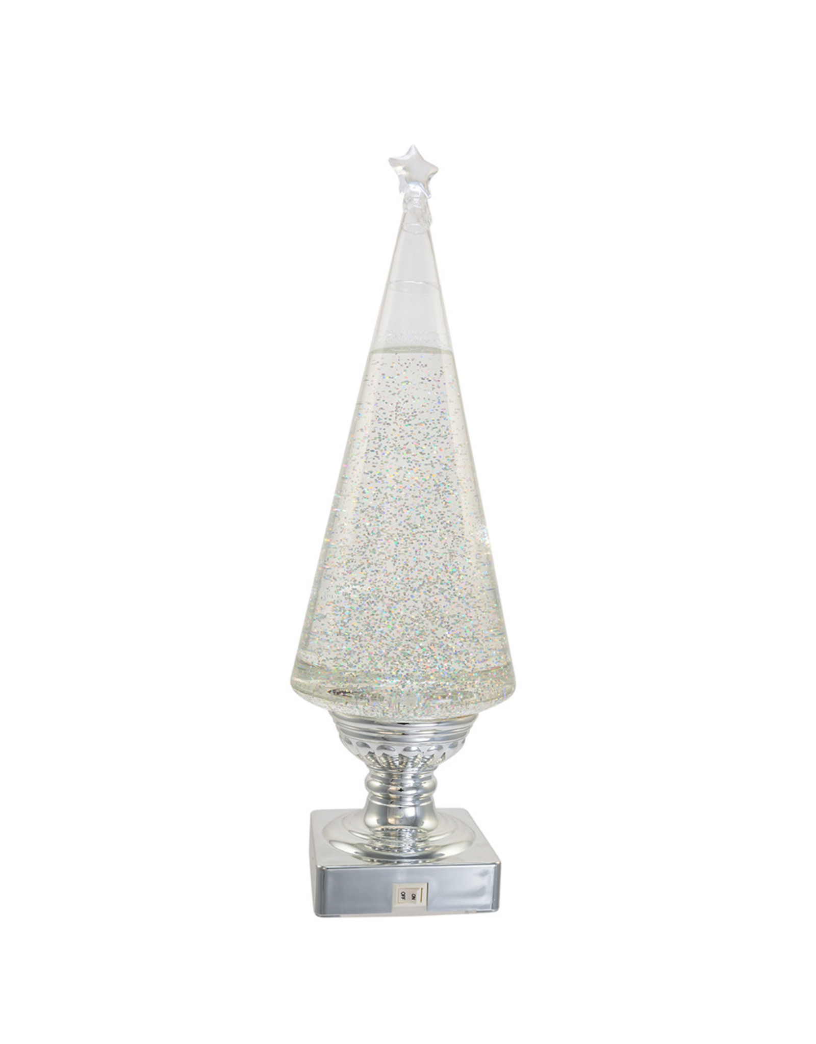 Kurt Adler Lava Light Christmas Tree Silver-Clear 14” Battery-Operated