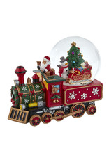 Kurt Adler Snow Globes Musical Santa Driving Train 120mm Water Globe