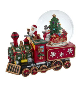 Kurt Adler Snow Globes Musical Santa Driving Train 120mm Water Globe