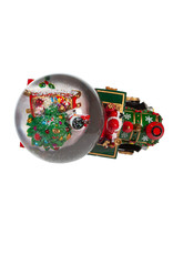 Kurt Adler Snow Globes Musical Santa Driving Train 120mm Water Globe