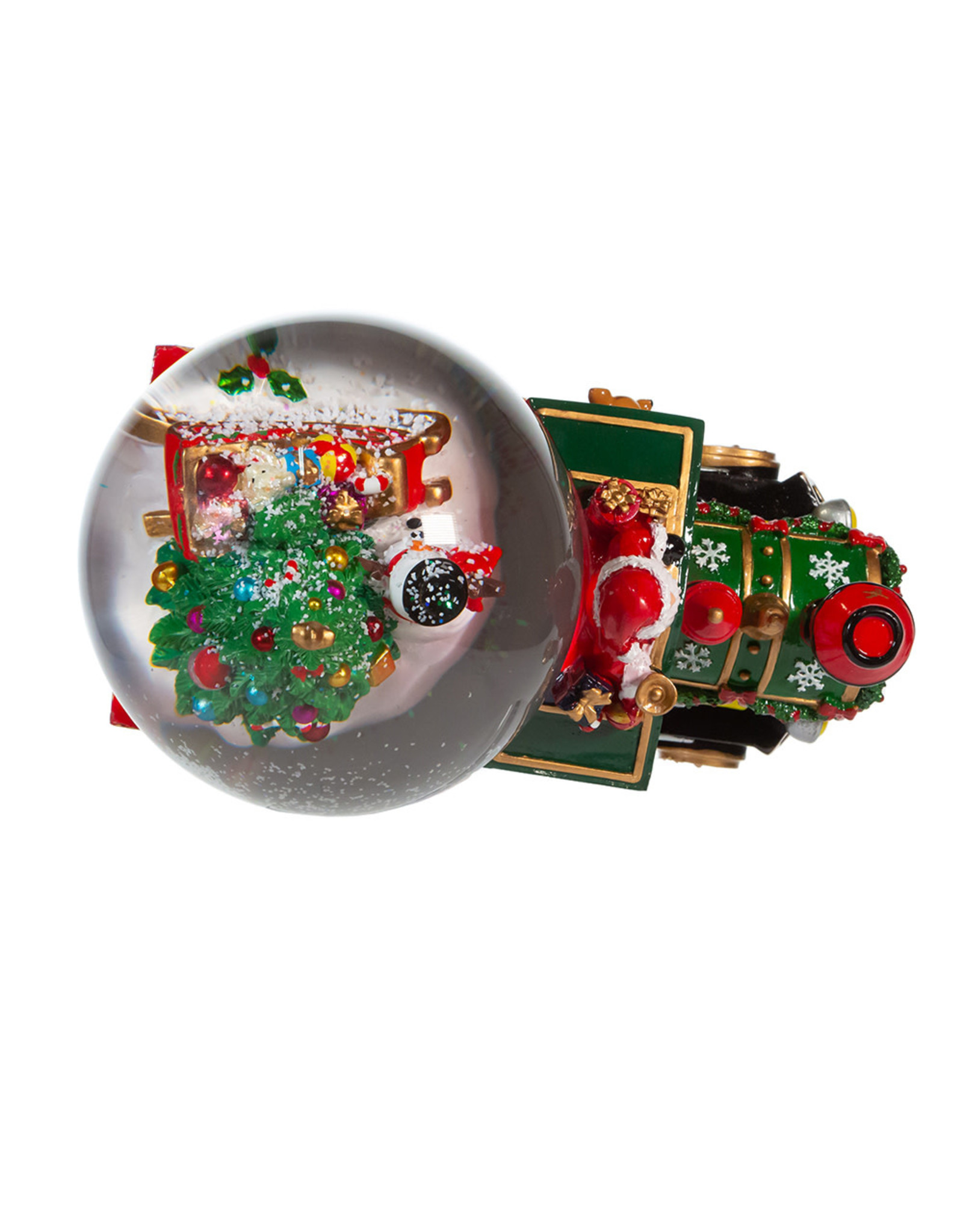 Kurt Adler Snow Globes Musical Santa Driving Train 120mm Water Globe