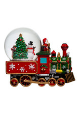 Kurt Adler Snow Globes Musical Santa Driving Train 120mm Water Globe