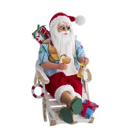 Kurt Adler Santas KSA Kringles Beach Chair Santa 11.5 Inch