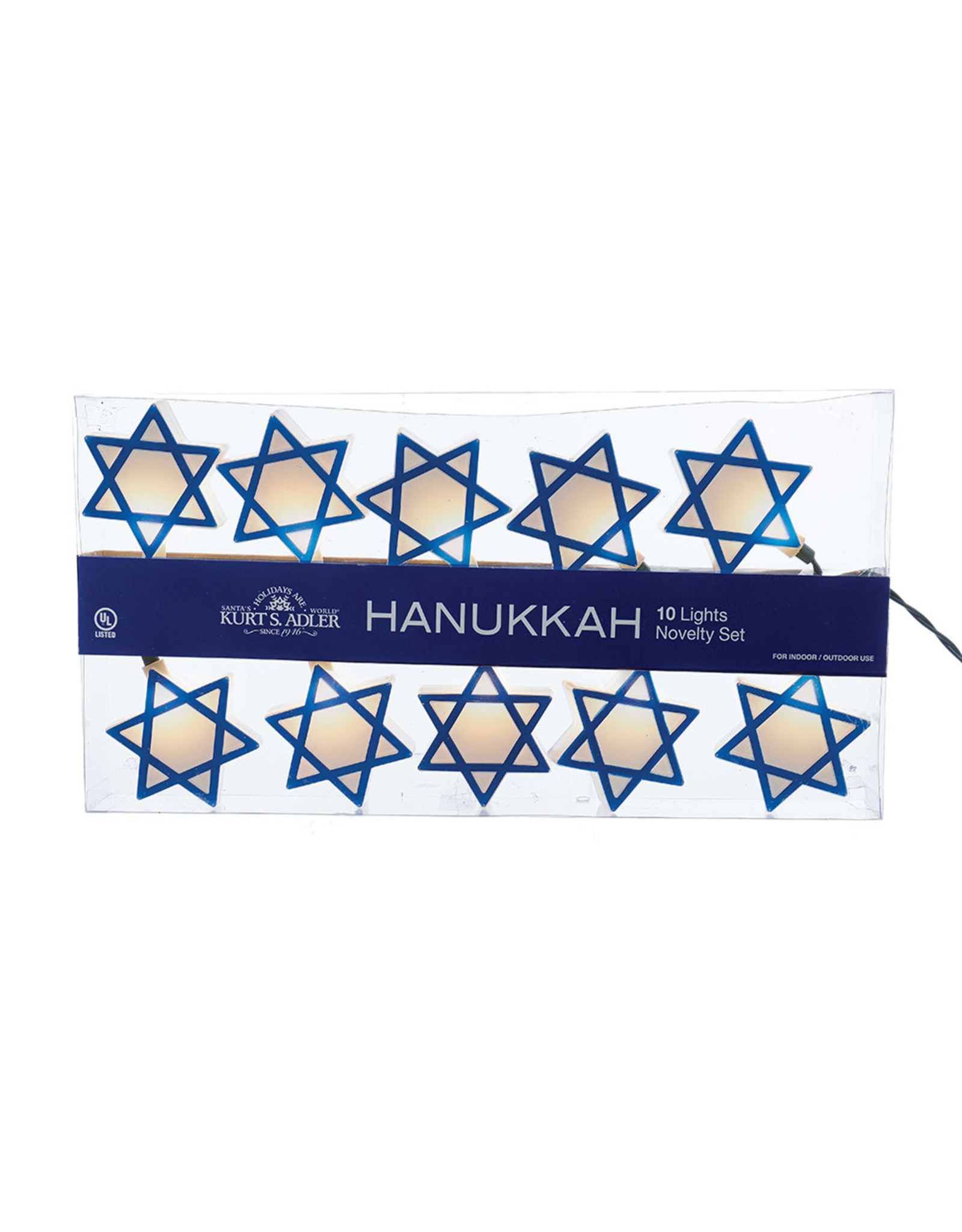 Kurt Adler UL 10-Light Hanukkah Star Of David Light Set