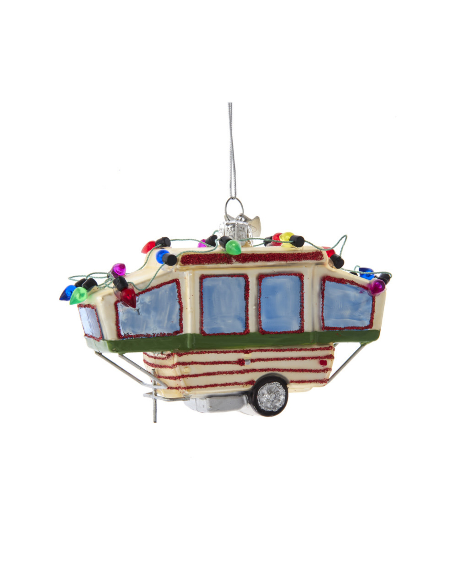 Kurt Adler Nobel Gems Pop-Up Camper Glass Camping Ornament