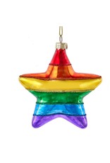 Kurt Adler Pride Glass Star Ornament