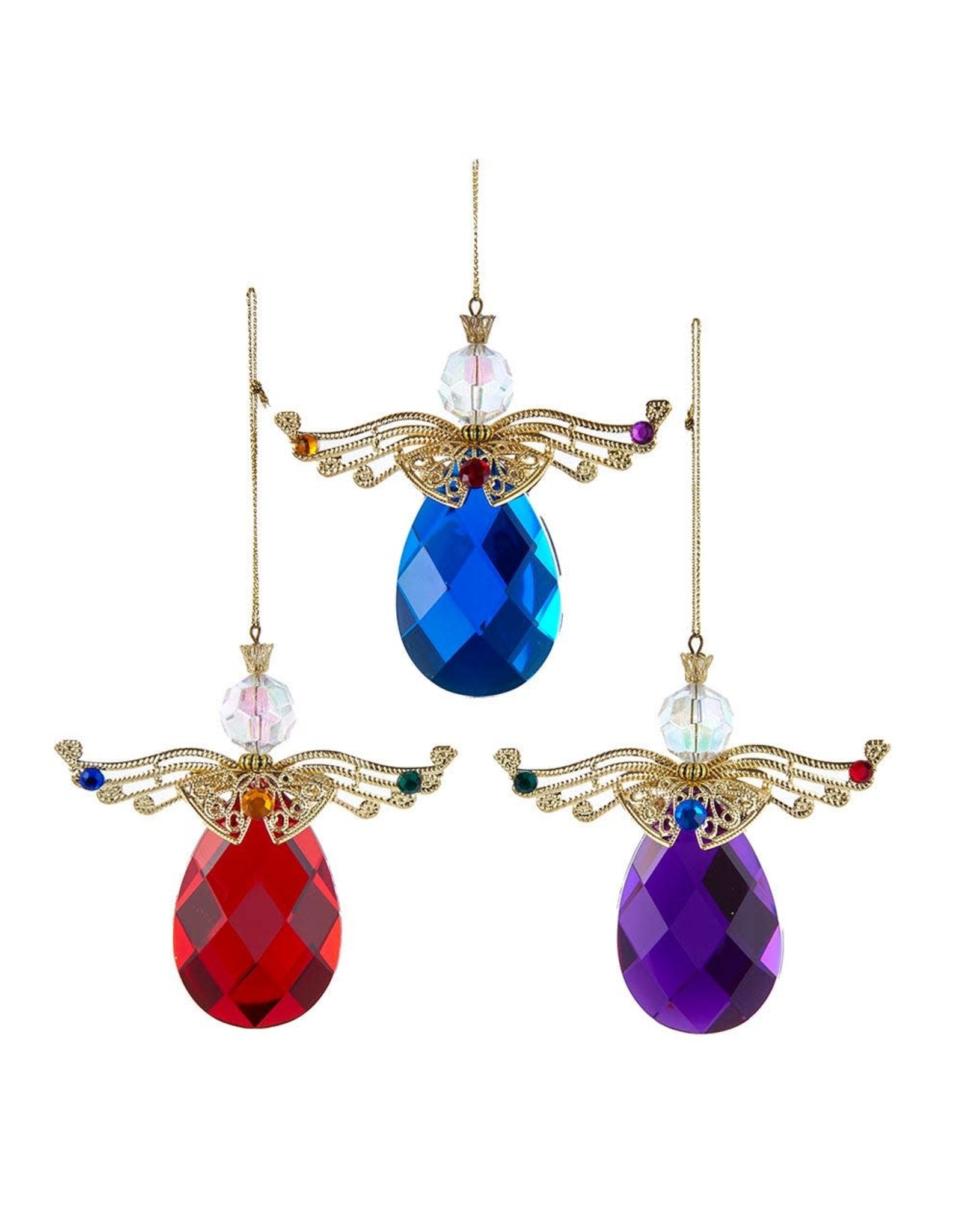 Kurt Adler Jeweled Angel Ornaments 3 Assorted
