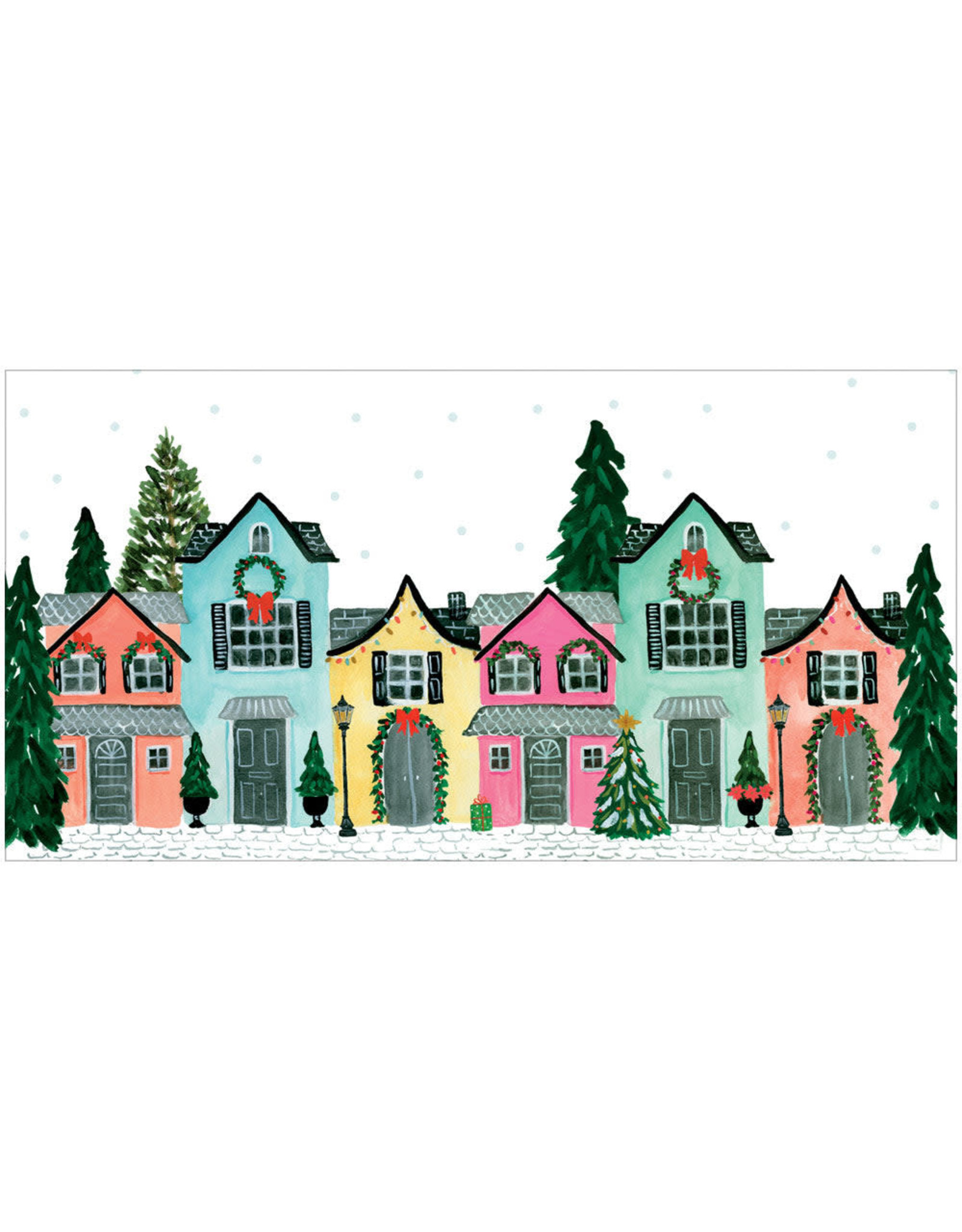 Caspari Christmas Money Holder Cards 4pk Decorated Houses