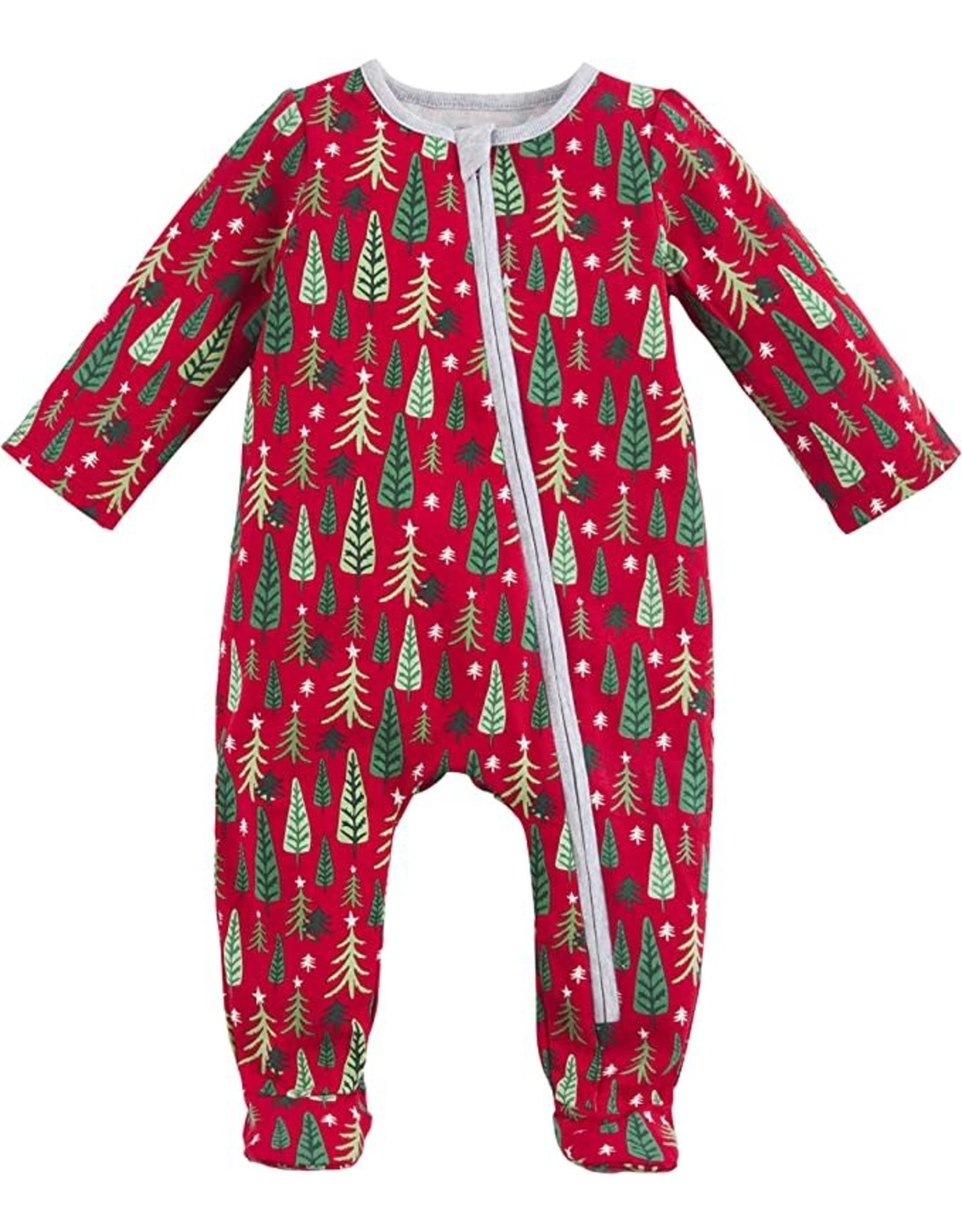 Mud Pie Baby Santa Ruffle Sleeper – Tutina Con Volant Per Neonata, 0-3 Mesi, Colore Rosso, Morbido Jersey