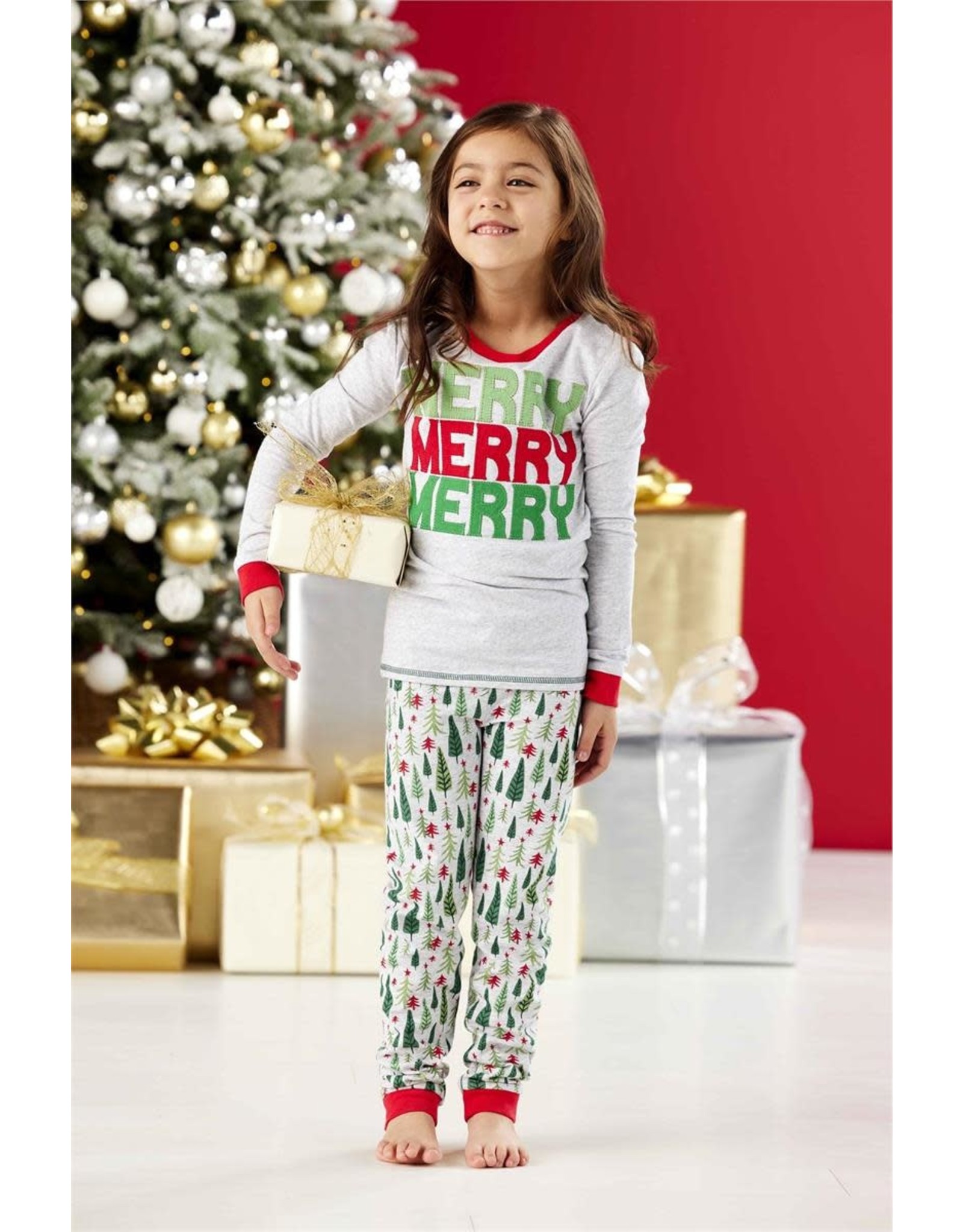 Mud Pie Christmas Sleepwear Family Pajamas 2pc Set Youth 10Y
