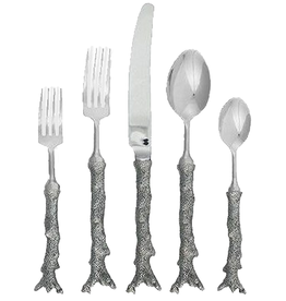 Flatware O1 Coral Handle 5-Piece Place Setting