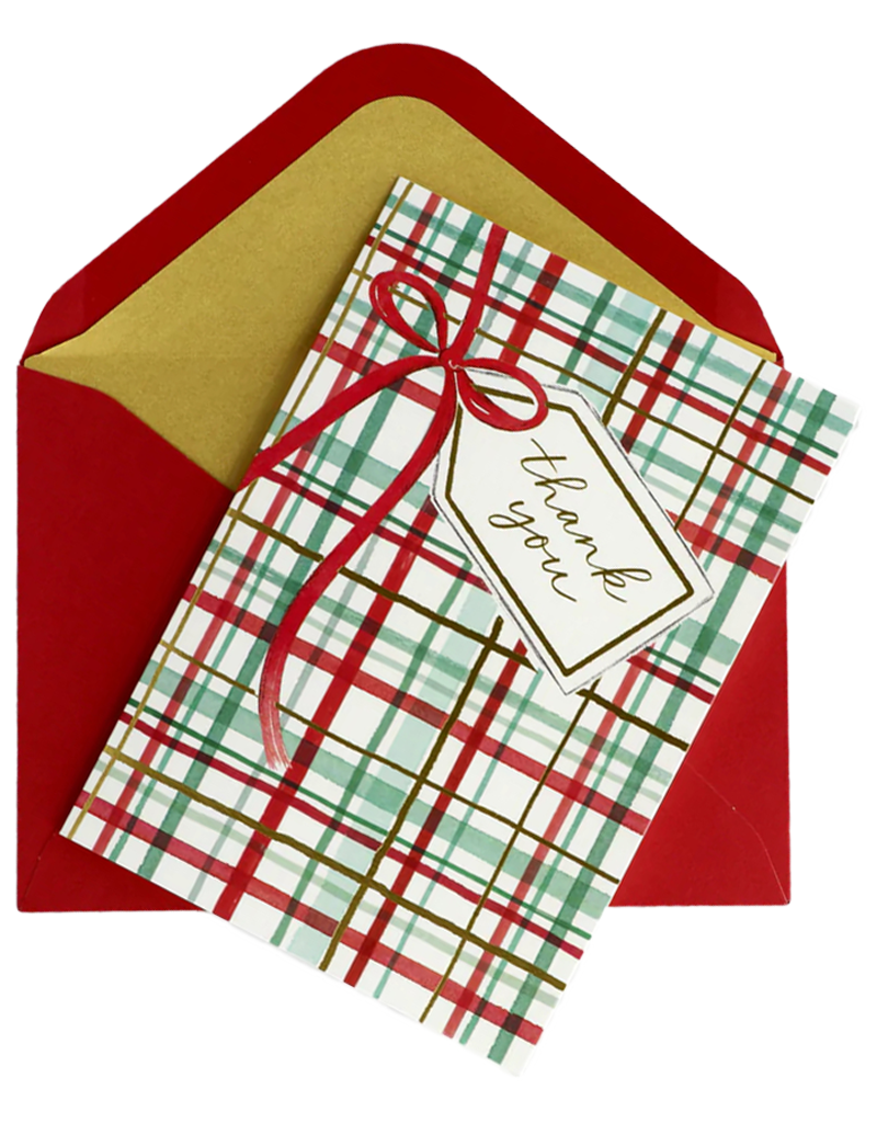 PAPYRUS Boxed Christmas Thank You Cards 12pk On Plaid Digs N Gifts
