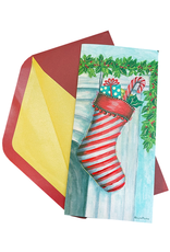 PAPYRUS® Boxed Christmas Cards 16pk Red White Stocking On Mantel