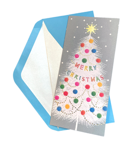 PAPYRUS® Boxed Christmas Cards 16pk Colorful Pom Pom Tree