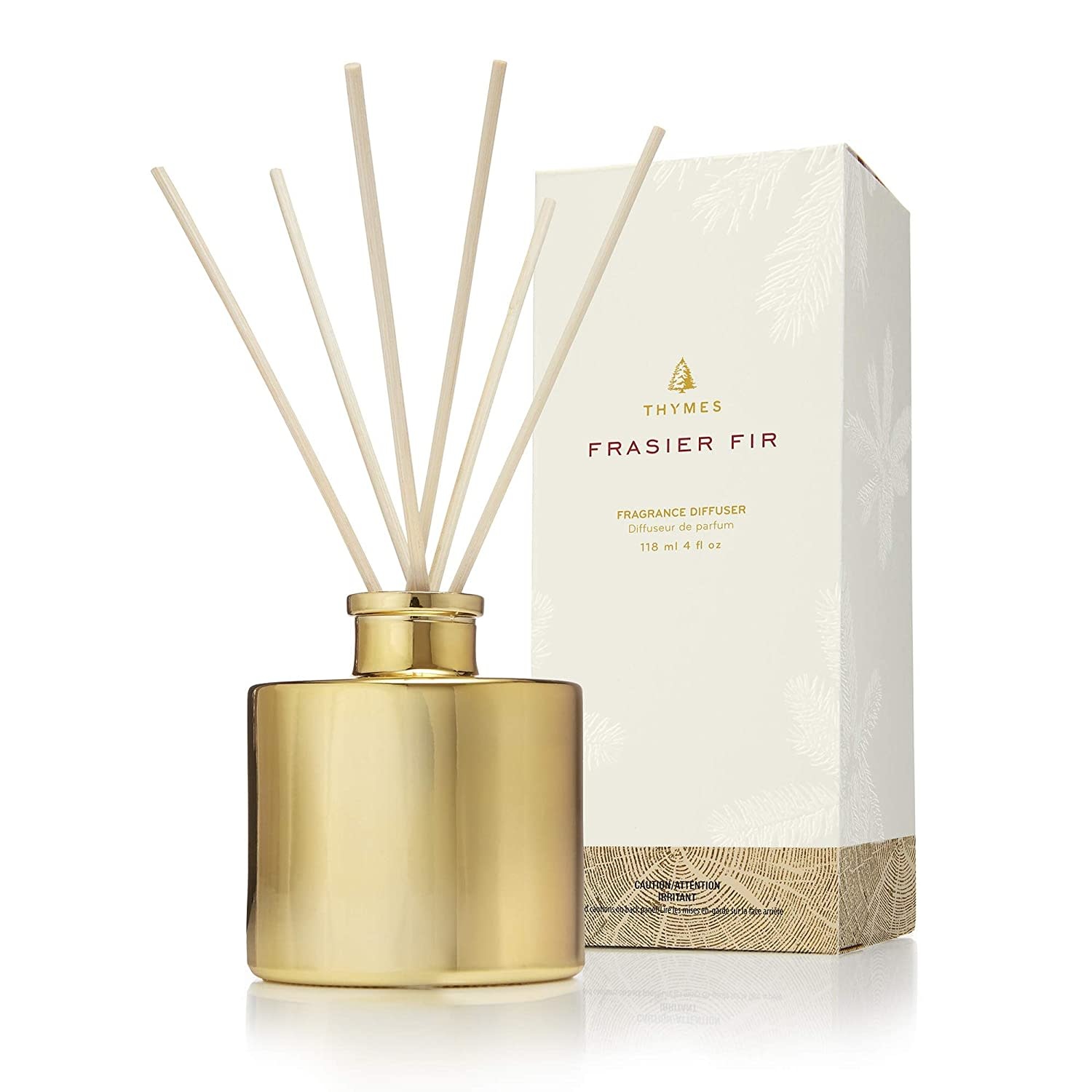 Thymes Frasier Fir Reed Diffuser Petite Gold 4 Oz - Digs N Gifts