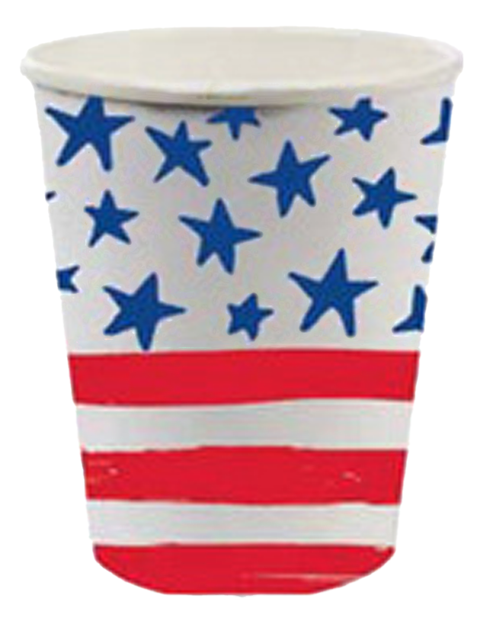 Slant 8oz Paper Cups 8ct Stars and Stripes Patriotic Flag Design