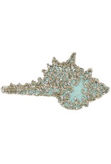 David Christophers Beaded Cut Shell Ornament Aqua/Champagne 7 Inch