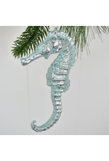 David Christophers Metallic Seahorse Ornament 6 Inch T-Blue
