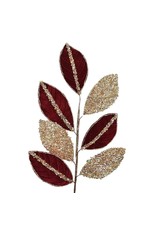 David Christophers Sequined Velvet Magnolia Leaf Spray BU