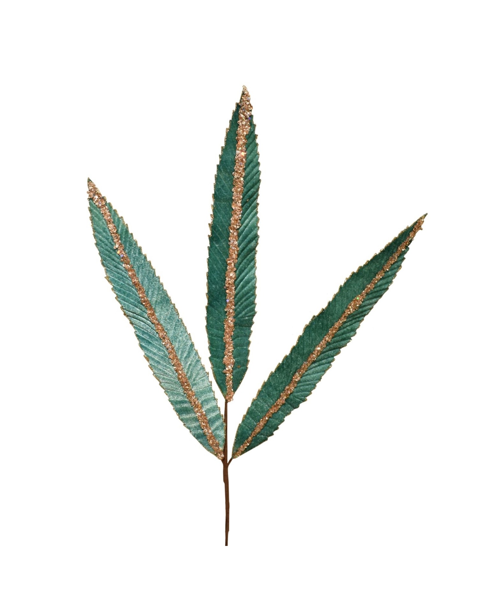David Christophers Sequin Stripe Velvet Feather Leaf Spray AQ