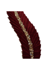 David Christophers Sequin Stripe Velvet Feather Leaf Spray BU