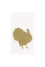 Caspari Thanksgiving Paper Linen Guest Towel Napkins 12pk Turkey Fan