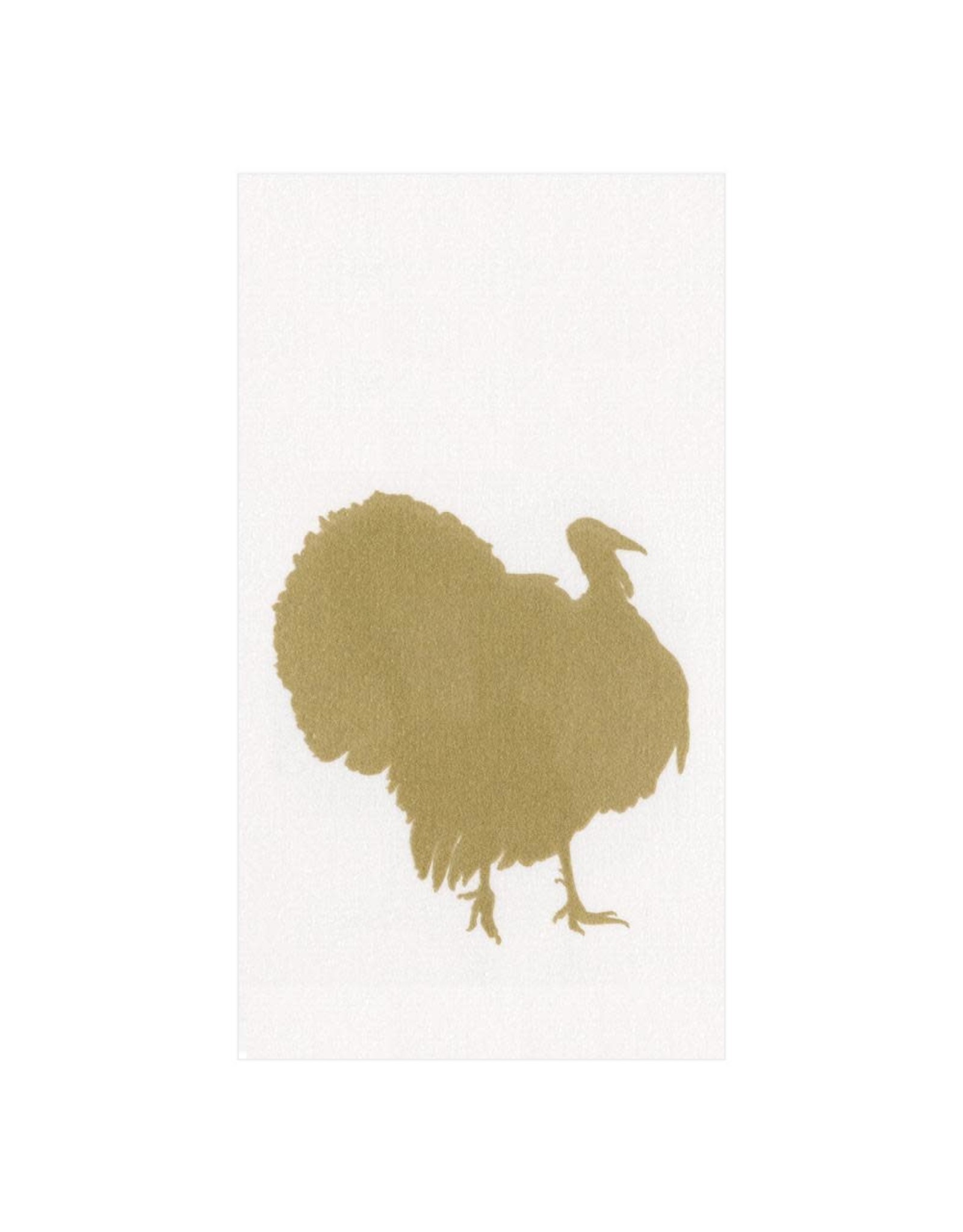 Caspari Thanksgiving Paper Linen Guest Towel Napkins 12pk Turkey Fan