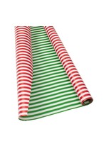 Caspari Christmas Gift Wrapping Paper 8ft Roll Club Stripe Red Green