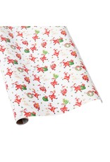 Caspari Christmas Gift Wrapping Paper 8ft Roll Dancing Santas
