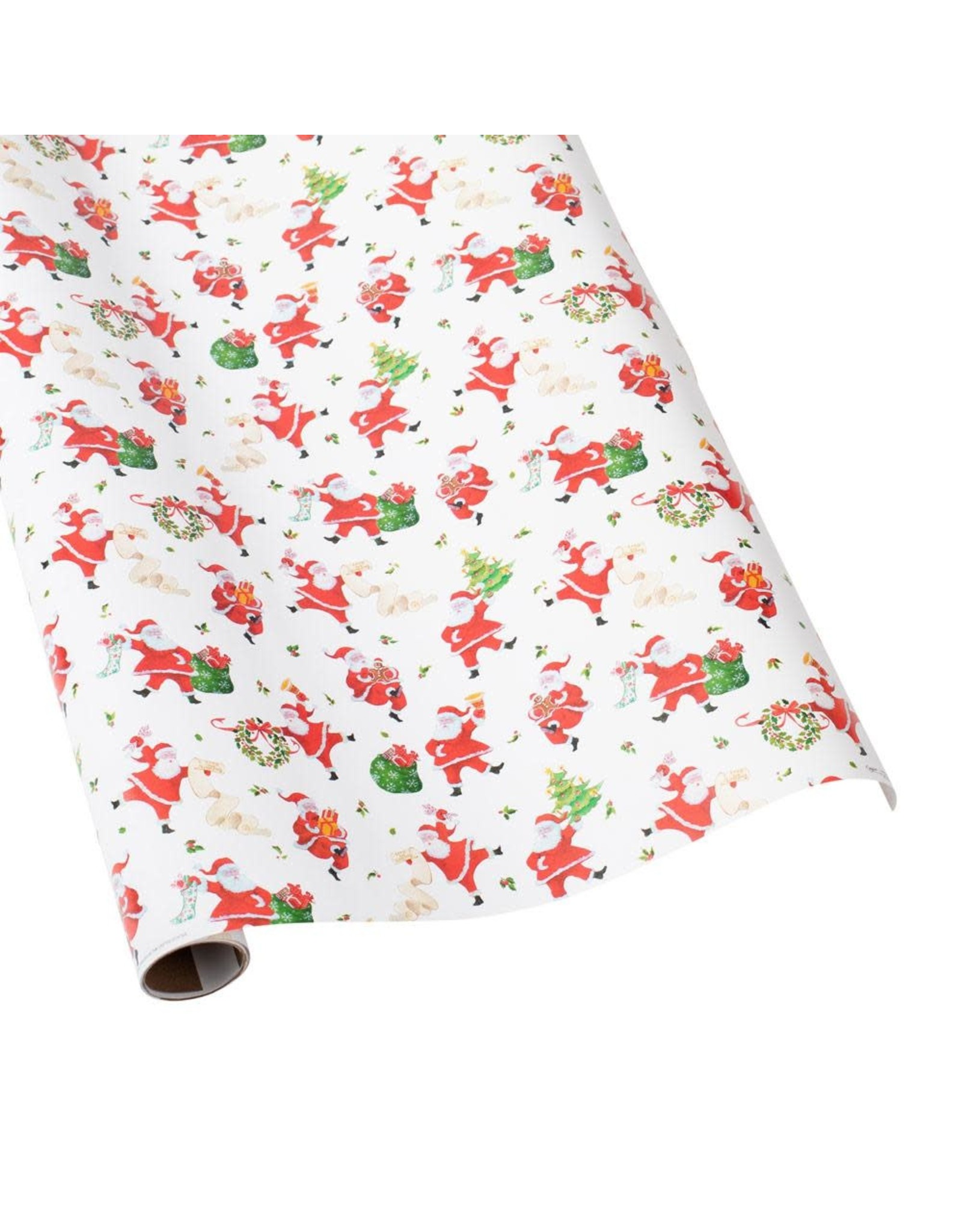 Caspari Christmas Gift Wrapping Paper 8ft Roll Dancing Santas
