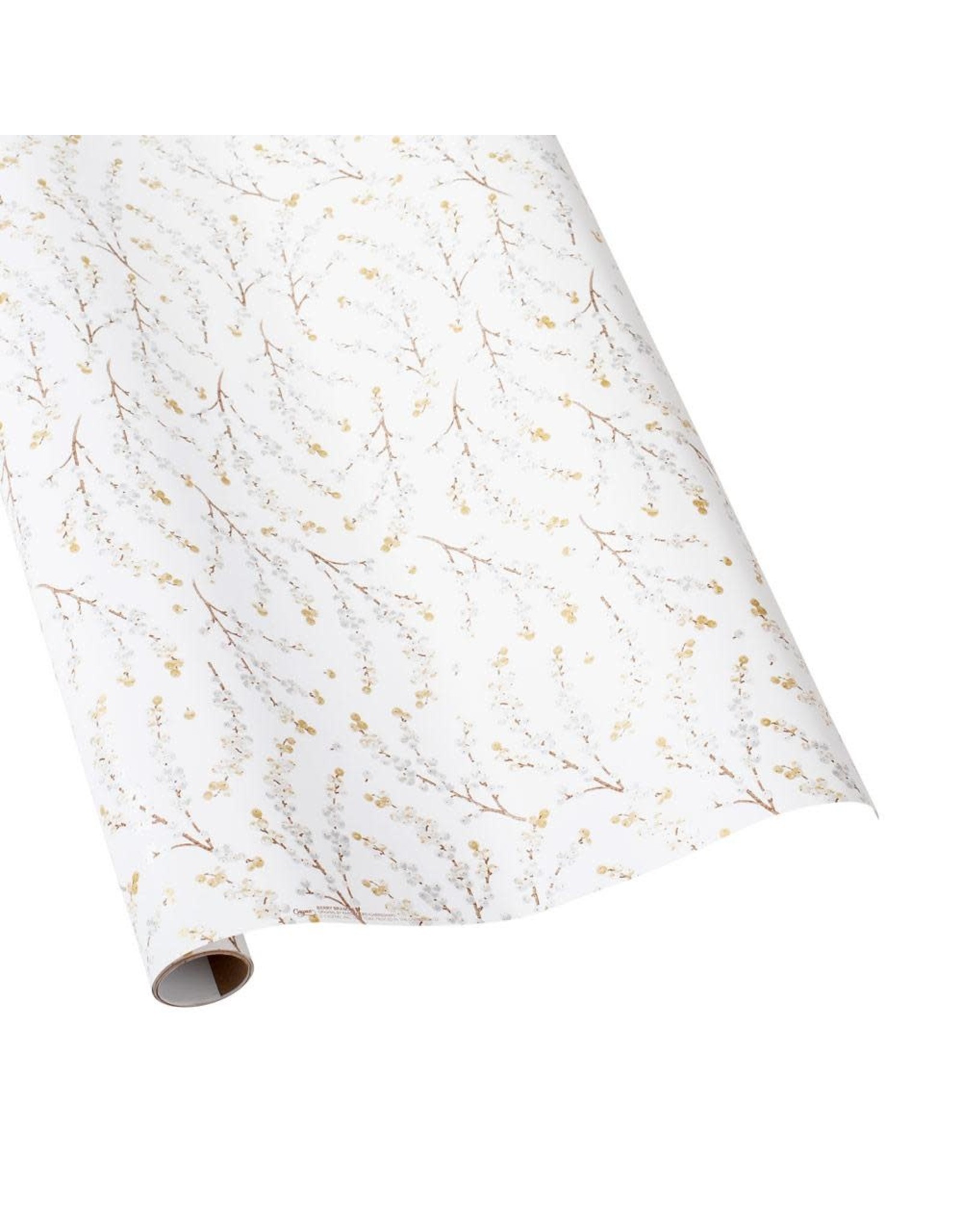 Caspari Christmas Gift Wrapping Paper 8ft Roll Berry Branches