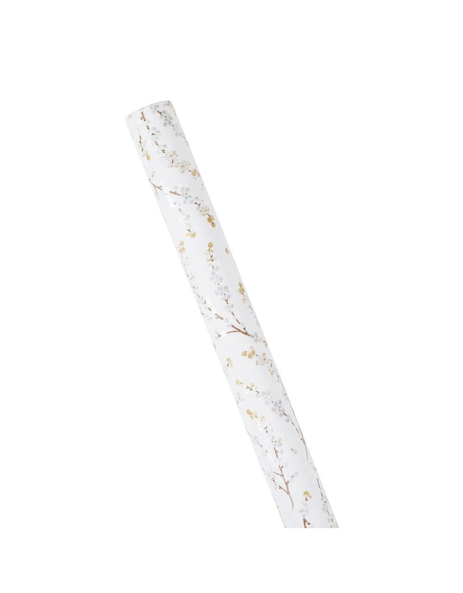 Caspari Christmas Gift Wrapping Paper 8ft Roll Berry Branches