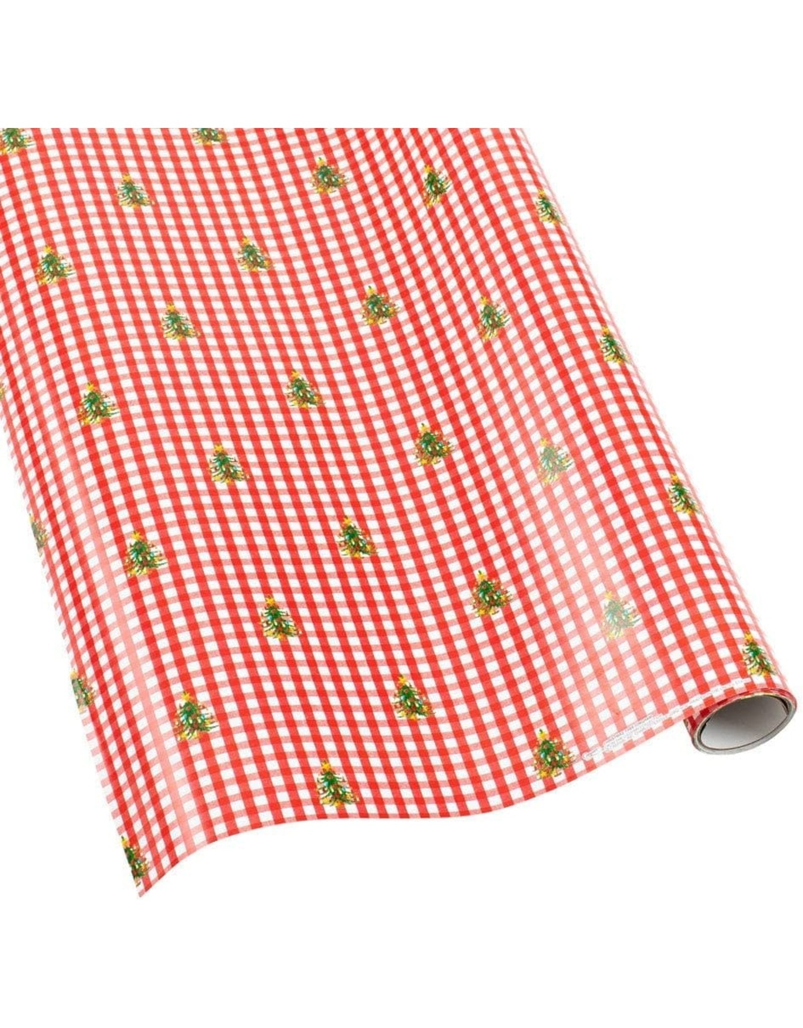 Caspari Christmas Gift Wrapping Paper 8ft Roll Christmas Tree Gingham
