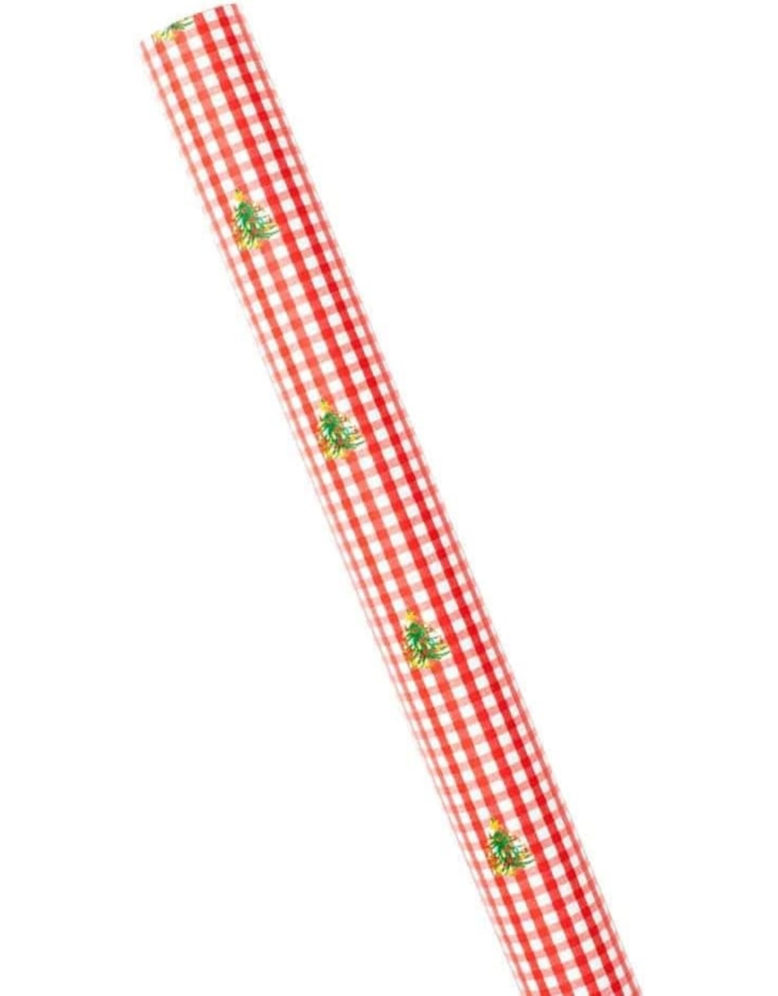 Caspari Christmas Gift Wrapping Paper 8ft Roll Christmas Tree Gingham