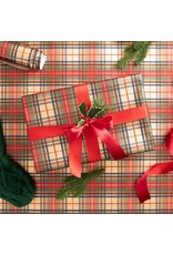 Caspari Christmas Gift Wrapping Paper 8ft Roll Dress Stewart Tartan GF