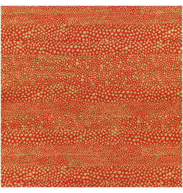 Caspari Gift Wrapping Paper 6ft Roll Pebble Red And Gold