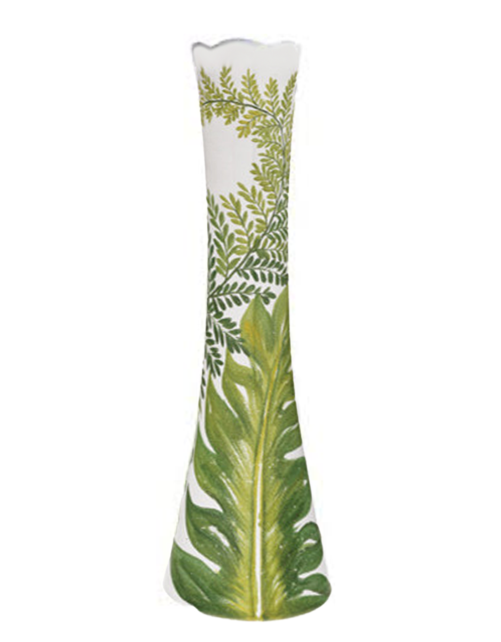 Painted Palms Leaves Tall Vase 18 Inch