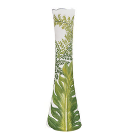 Painted Palms Leaves Tall Vase 18 Inch