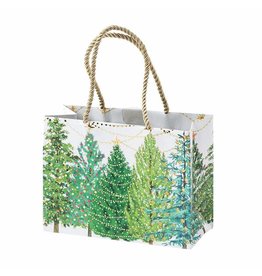 Caspari Christmas Gift Bag Small 7x3x5.25 Christmas Trees W Lights