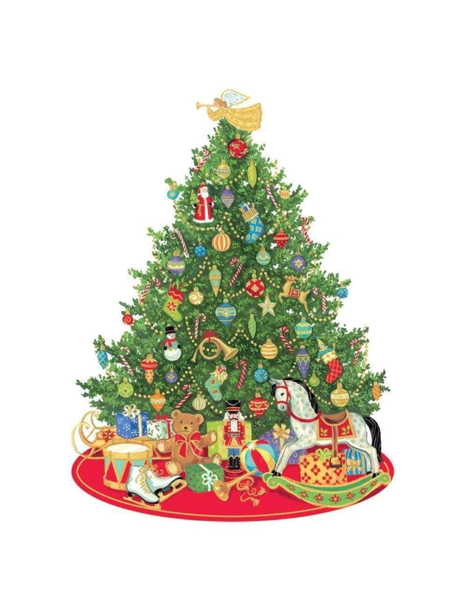 Caspari Ornament Gift Tags 4pk Oh Christmas Tree
